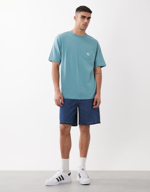 Calvin Klein - Camiseta de estar por casa azul elástica de algodón Icon Cotton Stretch, 2 de 5