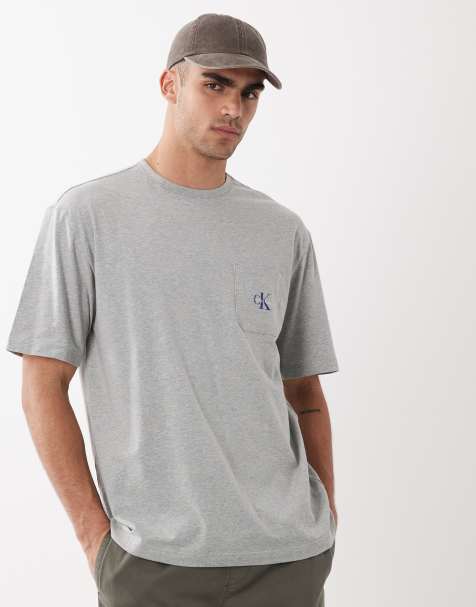 Calvin Klein - Camiseta de estar por casa gris elástica de algodón Icon Cotton Stretch - view 1