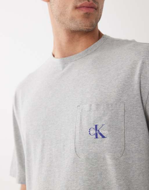 Calvin Klein - Camiseta de estar por casa gris elástica de algodón Icon Cotton Stretch, 3 de 5