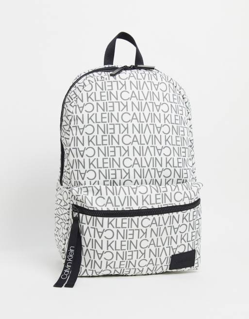 Calvin klein white backpack new arrivals