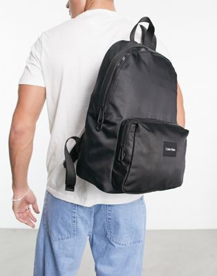 Calvin Klein logo campus backpack in black - ASOS Price Checker