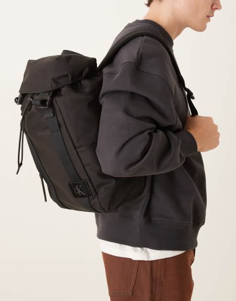 Calvin Klein canvas backpack in black - view 1