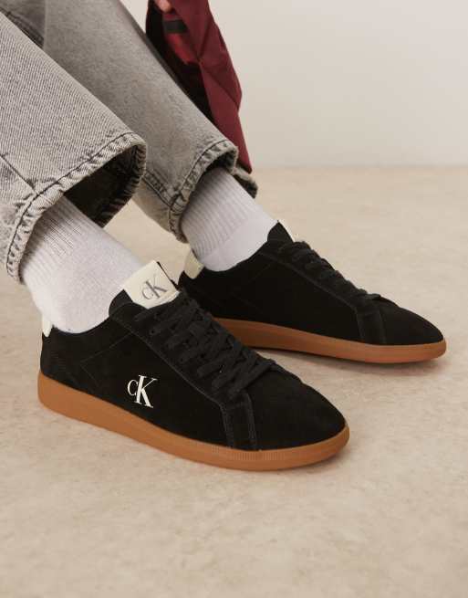 Calvin Klein canvas cupsole sneakers with gum soles in black, 2 of 5