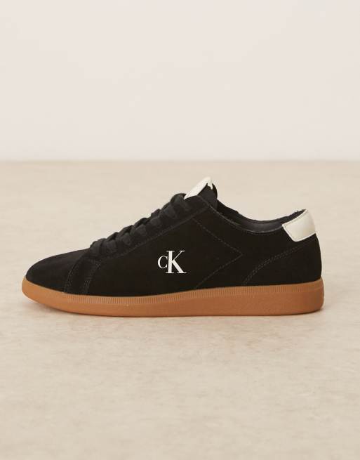Calvin Klein canvas cupsole sneakers with gum soles in black, 4 of 5