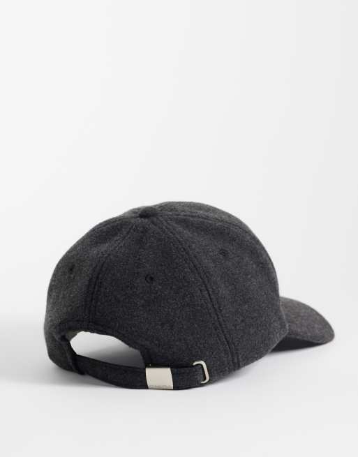Calvin Klein cappellino in feltro con logo ricamato grigio antracite, 2 di 3