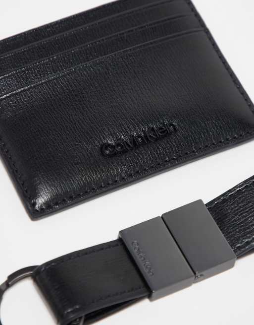 Calvin Klein card holder key fob giftset in black ASOS