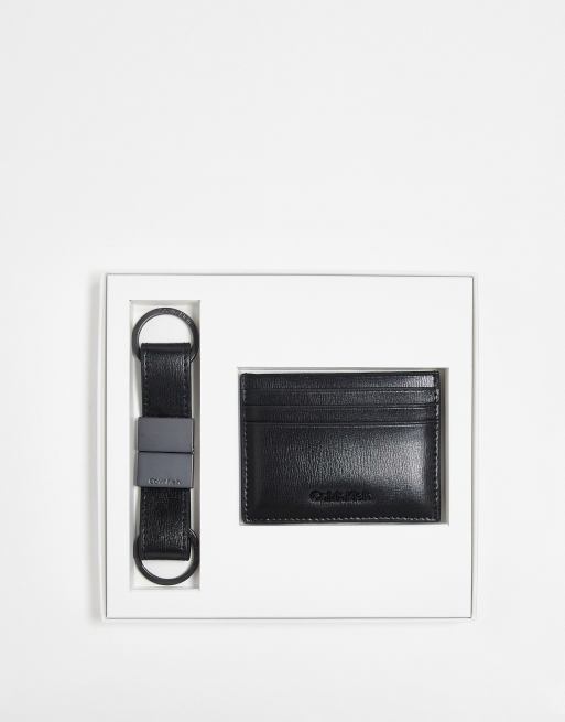 Calvin Klein card holder key fob giftset in black ASOS