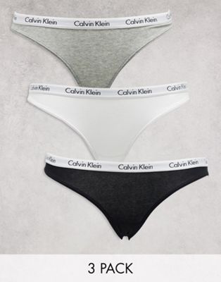 Calvin Klein Carousel 3 pack brief with logo waistband in multi - ASOS Price Checker