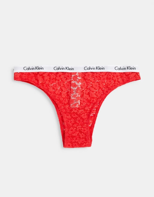 Calvin Klein Carousel Thong, Pack of 3, Black/Rouge/Fuchsia