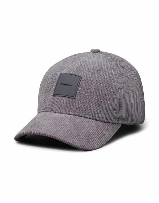 Calvin Klein - Casquette en velours côtelé - Gris métal