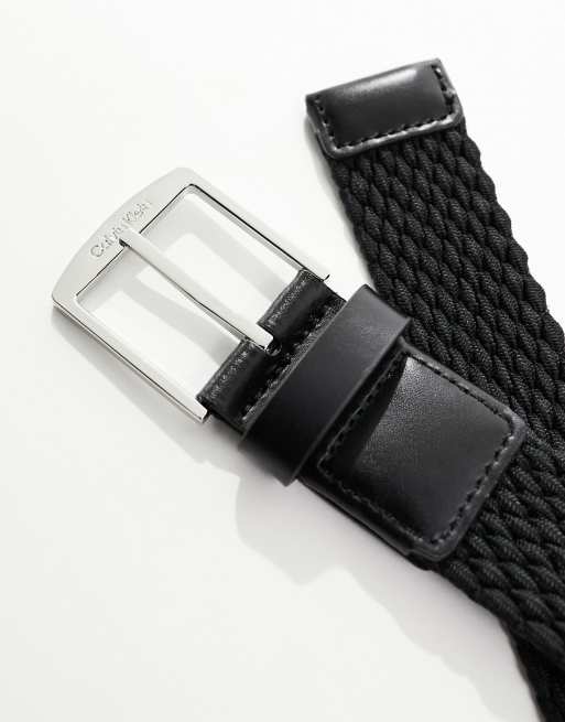 Calvin Klein Braided Leather Belt for Women Braided Leather Chunky Buckle Belt Calvin Klein® | LV04F7087GYIQ main image 2