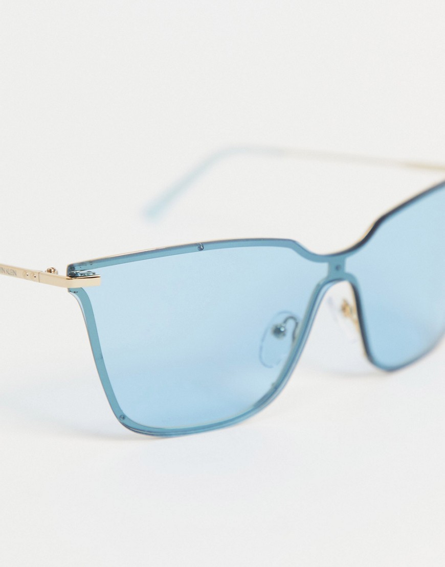 Calvin Klein Cat Eye Sunglasses In Blue-blues