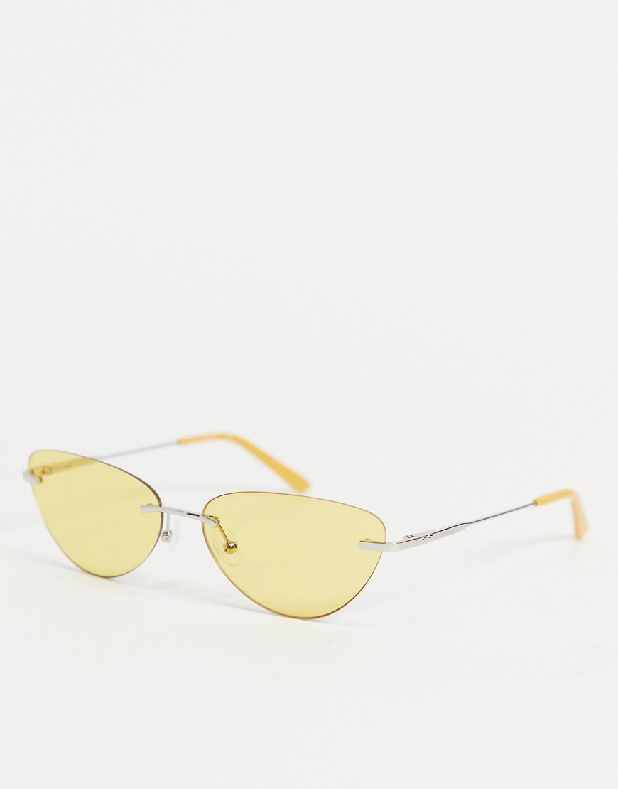 Calvin Klein - Cat eye zonnebril in geel
