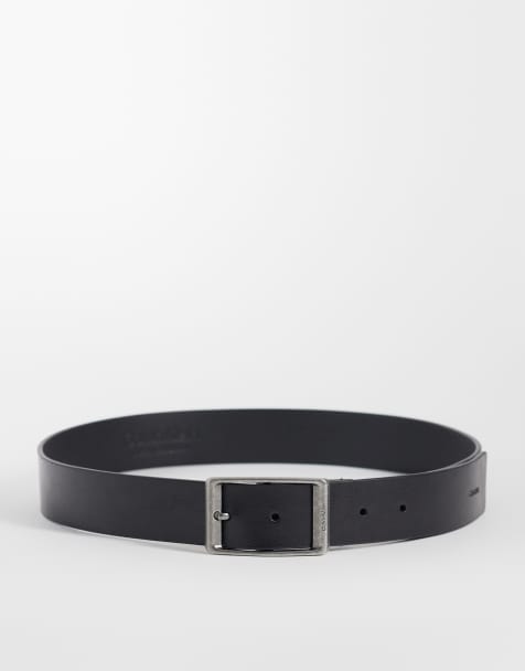 Calvin Klein - Ceinture en cuir à boucle ronde 35 mm - Noir - view 1