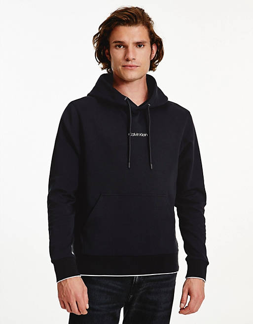 Calvin Klein center logo hoodie in black | ASOS