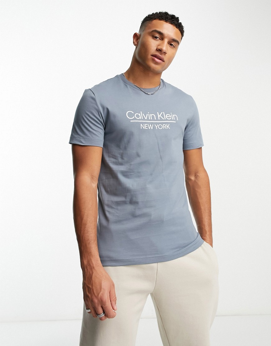 Calvin Klein center logo T-shirt in gray