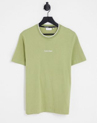 Calvin Klein center logo t-shirt in green