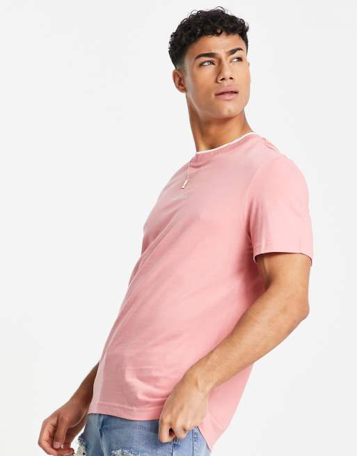 Calvin klein pink hot sale t shirt mens