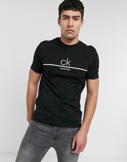 Calvin Klein central line logo t-shirt in black