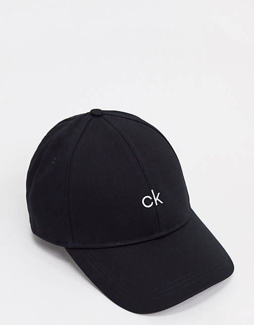 Calvin Klein centre logo cap in black