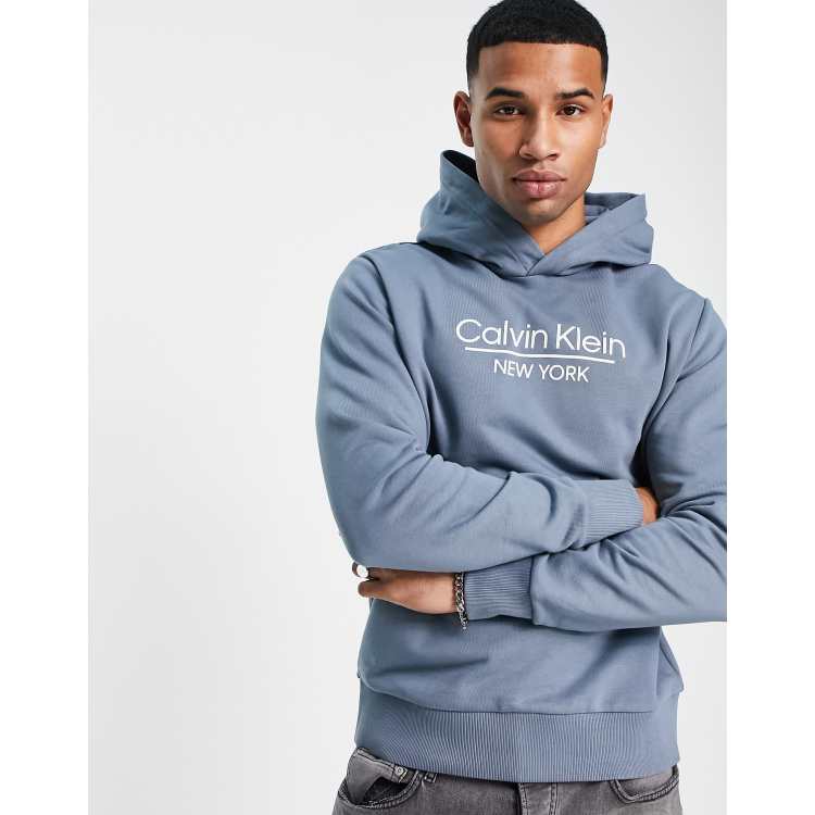 Calvin Klein centre logo hoodie in grey