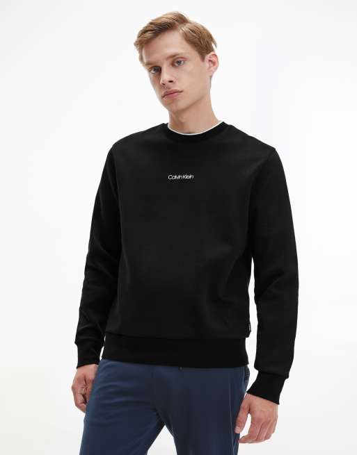 Calvin Klein centre logo sweatshirt in black | ASOS