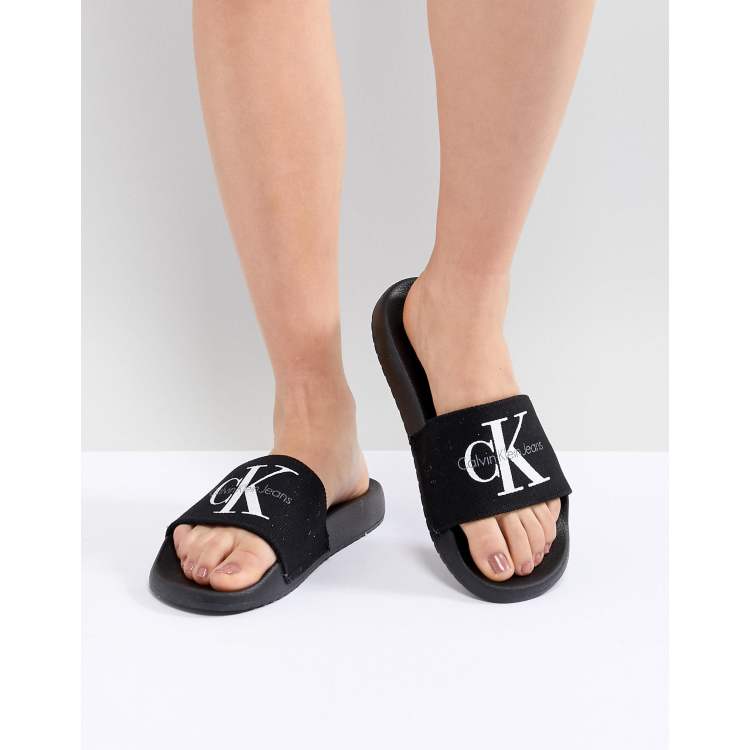 Calvin klein womens chantal heavy canvas slide new arrivals