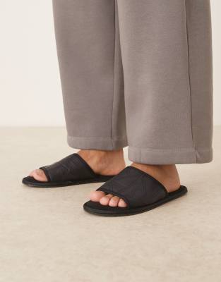 Calvin Klein - Chaussons mules à motifs - Noir