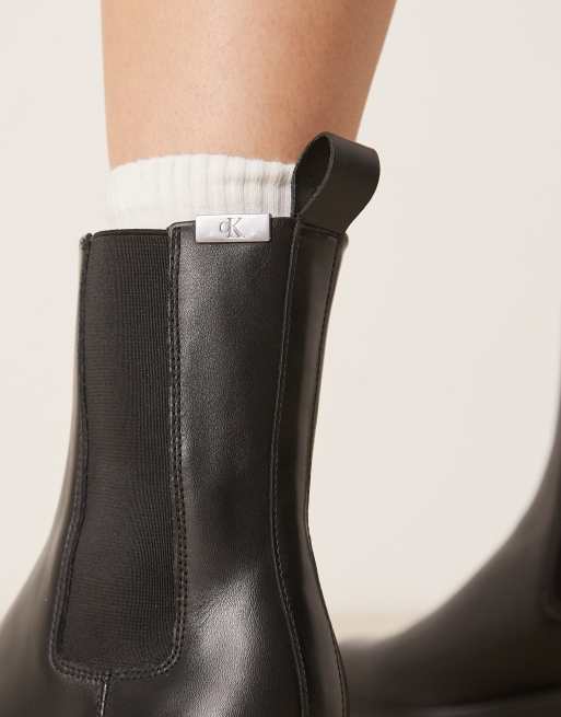 Calvin Klein – Chelsea-Stiefel in Schwarz mit dicker Sohle, 3 von 4