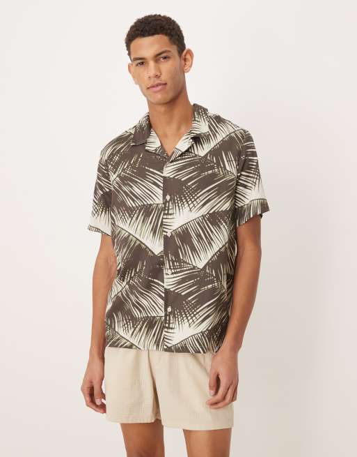 Calvin Klein - Chemise décontractée boutonnée à manches courtes et imprimé palmiers, 2 de 5