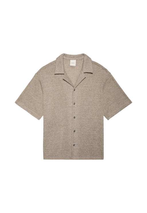 Calvin Klein - Chemise en maille texturée à manches courtes - Noix de cajou grillée, 6 de 6