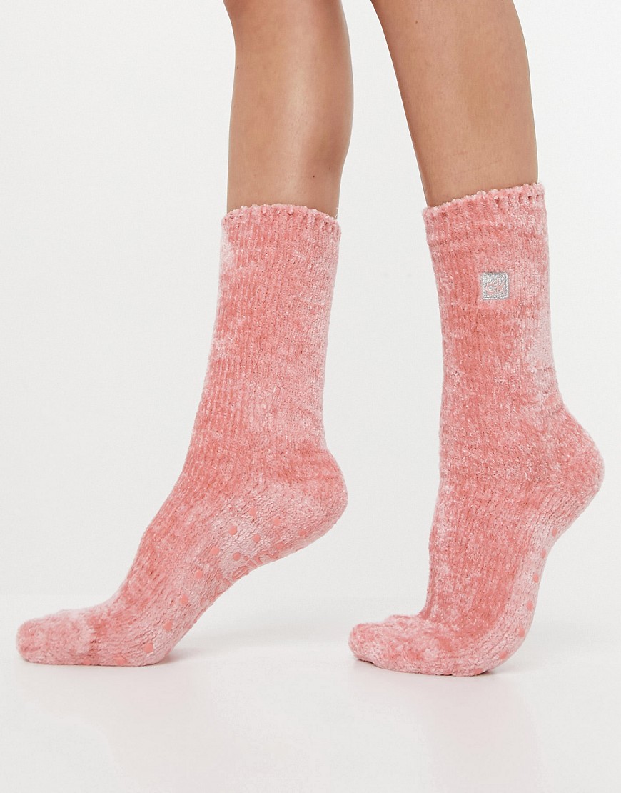 Calvin Klein chenille cosy socks in pink