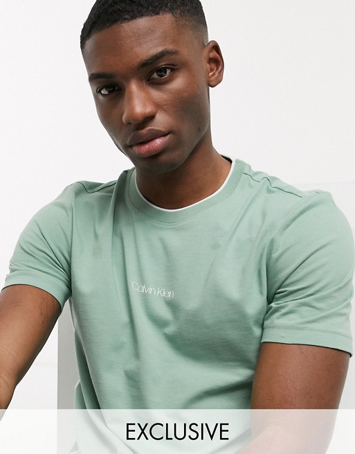 Calvin Klein chest logo t-shirt in green exclusive to ASOS