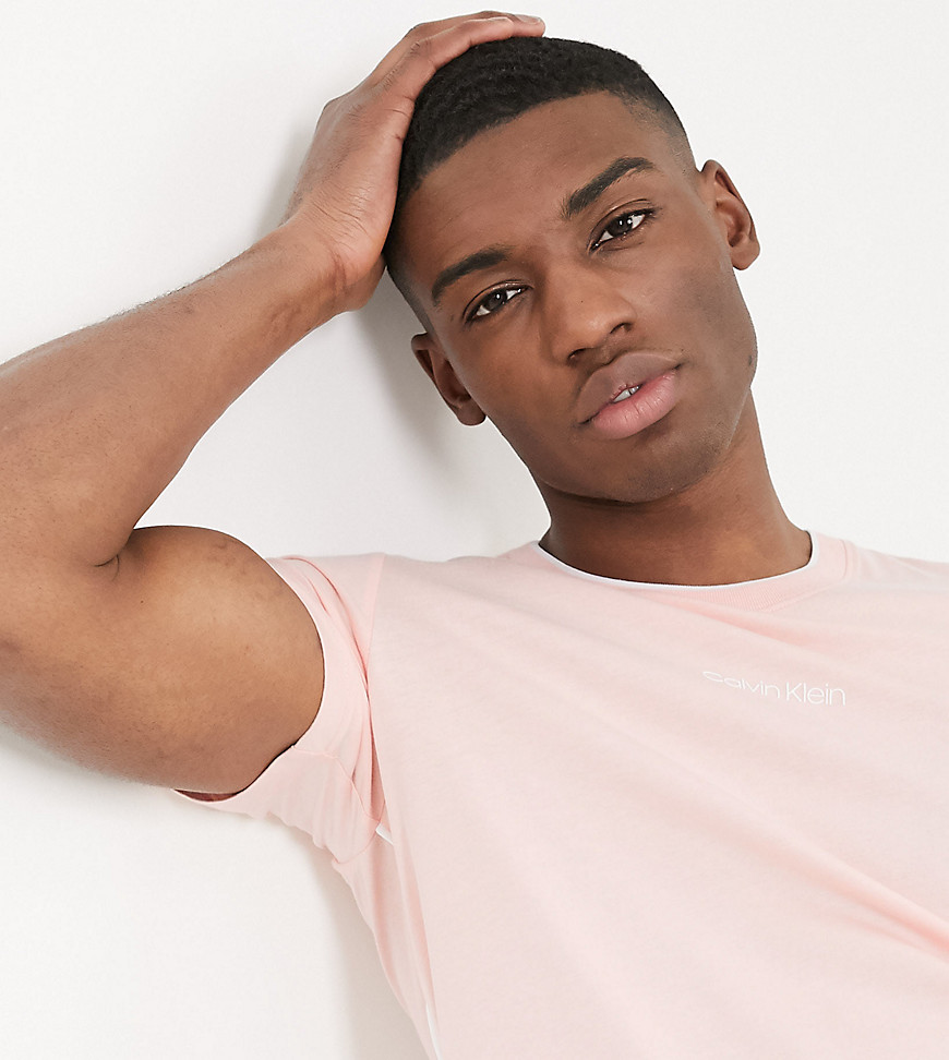 Calvin Klein chest logo t-shirt in pink exclusive to ASOS