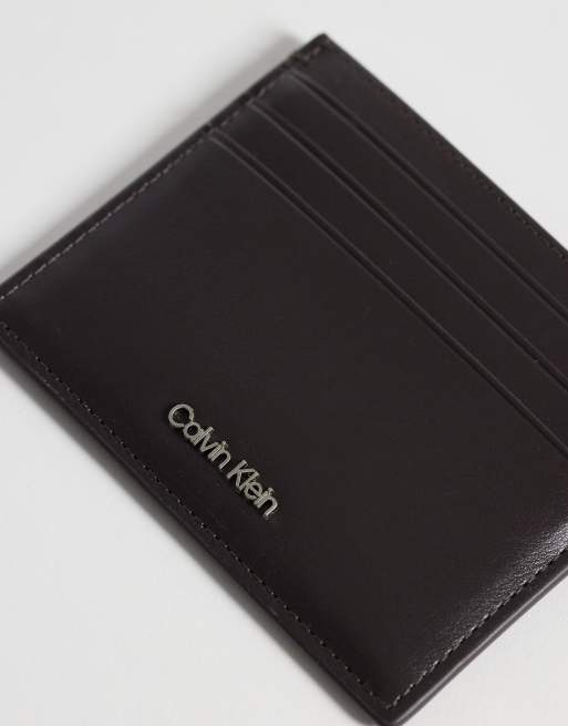 Calvin Klein - Chokoladebrun kortholder med hævet logo, 2 af 3