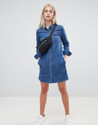 calvin klein denim shirt dress