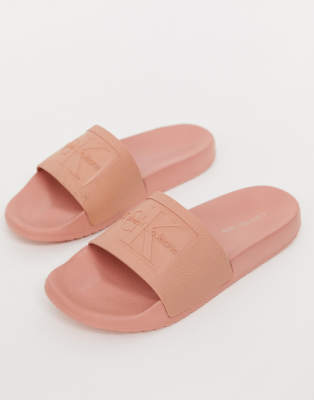 blush vans slides