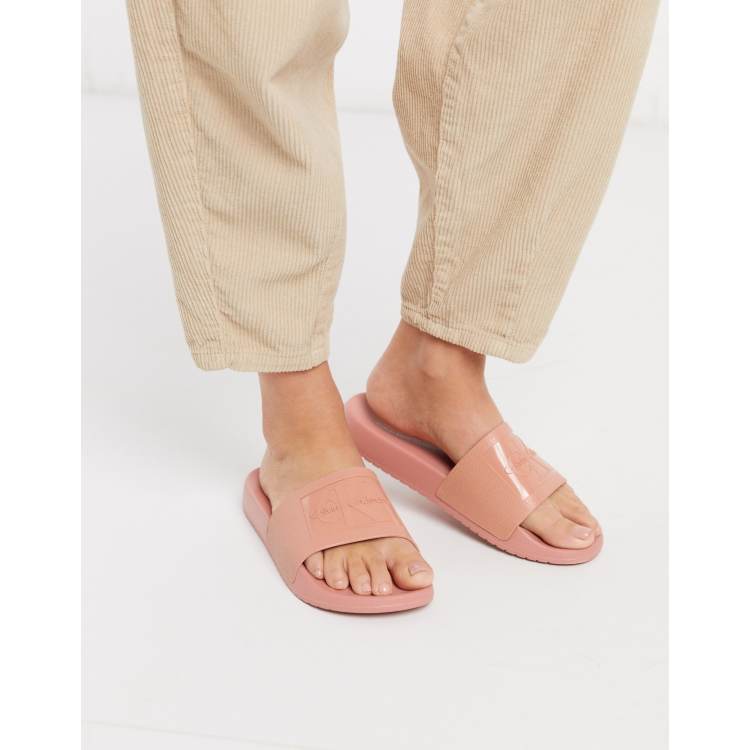 Calvin klein christie blush jelly slides on sale