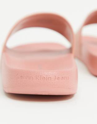 calvin klein christie blush jelly slides