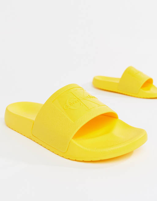 Calvin Klein Christie Yellow Jelly Sliders ASOS