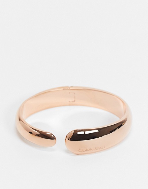 Calvin Klein chunky asymettric bangle in rose gold