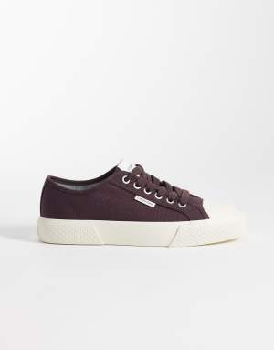 Calvin Klein chunky canvas trainers in chocolate brown