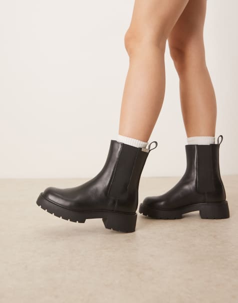 Calvin Klein chunky chelsea boots in black - view 1