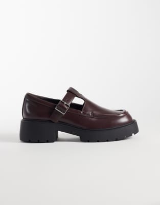 Calvin Klein Chunky Leather Loafers In Brown