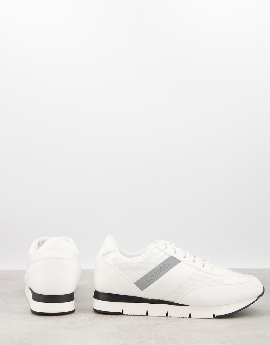 Calvin Klein chunky sole runner trainers in white