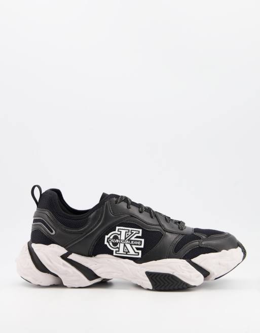 Calvin Klein chunky trainers in black with white sole | ASOS