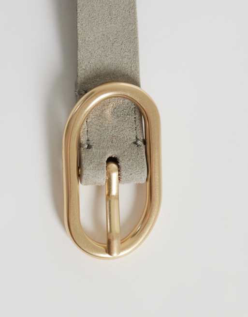 Calvin Klein - cinturón de ante con hebilla de 20 mm en beige, 3 de 3