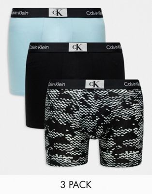CK 96 3 pack cotton boxer briefs in multi