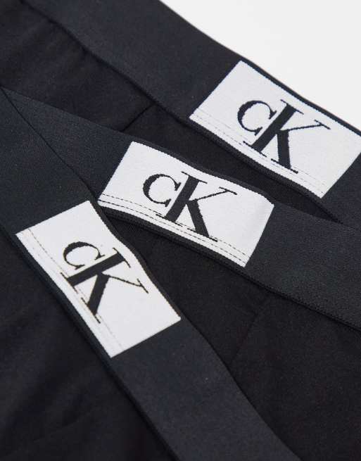 Calvin Klein Cotton Stretch 3-pack trunks in black,white and grey