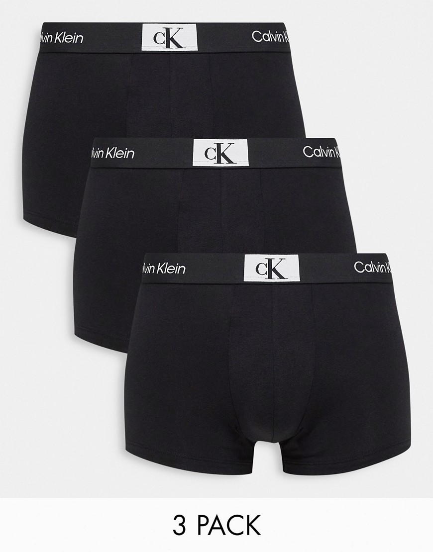 Calvin Klein CK 96 3 pack cotton trunks in black